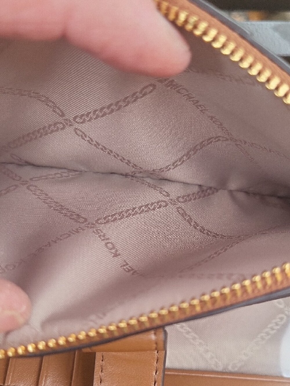 Michael Kors Brown Leather Studded Wristlet Clutch - Picture 11 of 16